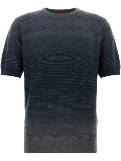 Missoni Multi Color Embroidered T-shirt In Stripped
