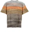 Missoni Slub Cotton Jersey T-shirt In Multicolor In Orange