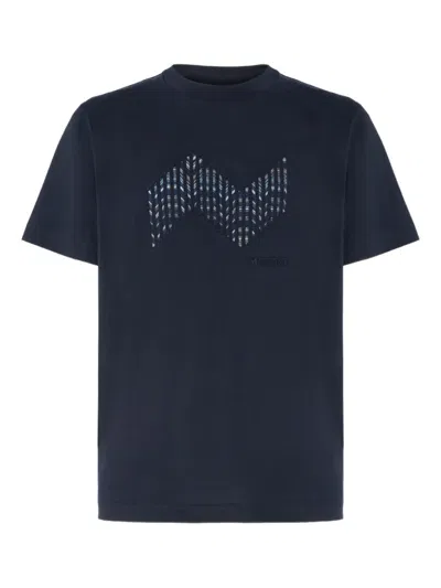 Missoni Embroidered-detail T-shirt In Blue