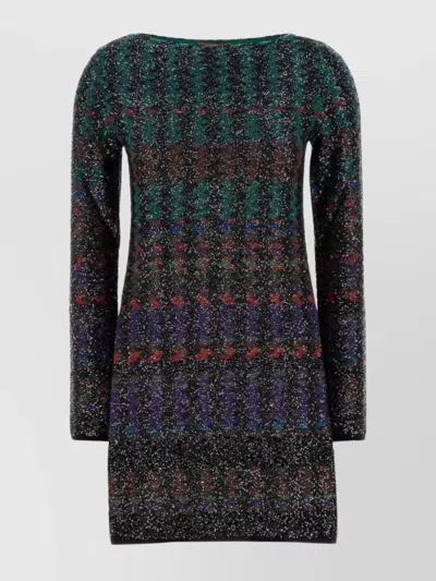 MISSONI EMBROIDERED KNIT MINI DRESS