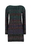 Missoni Mini Dress With Chevron And Stripe Pattern In Multi