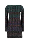 Missoni Mini Dress With Chevron And Stripe Pattern In White