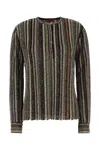 Missoni Knit Shirt Embroidered Striped Pattern In Brown