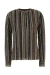 Missoni Knit Shirt Embroidered Striped Pattern In White