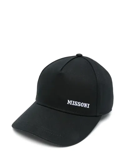 Missoni Embroidered-logo Baseball Cap In Black