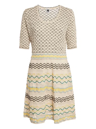 Pre-owned Missoni Embroidered Midi Dress In Neutral