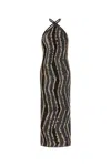 Missoni Halterneck Maxi Dress With Wave Pattern In Multi