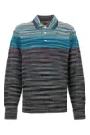 Missoni Man Polo Shirt Turquoise Size Xxl Cotton In Multi