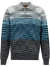 Missoni Embroidered Wool Polo Shirt In Blue