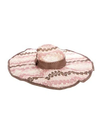 Pre-owned Missoni Embroidered Straw Hat In Multi