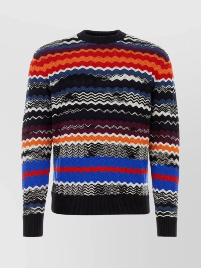 MISSONI EMBROIDERED SURFACE WOOL BLEND SWEATER