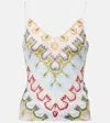 Missoni Lace Sleeveless Top With V-neck In Multi Blue, Pink Green White 