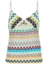 Missoni Embroidered Viscose Top In Nude