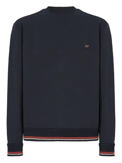 Missoni Embroidered-trim Crew-neck Sweater In Blue