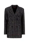 Missoni Double-breasted Checked Blazer Featuring Sequins In Black