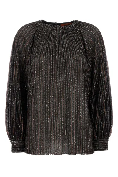 Missoni Embroidered Viscose Blend Blouse In Brown