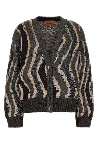 Missoni Embroidered Viscose Blend Cardigan In White