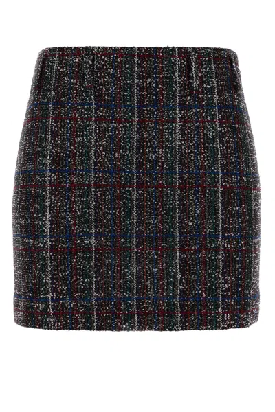 Missoni Embroidered Viscose Blend Mini Skirt High Waist In Black