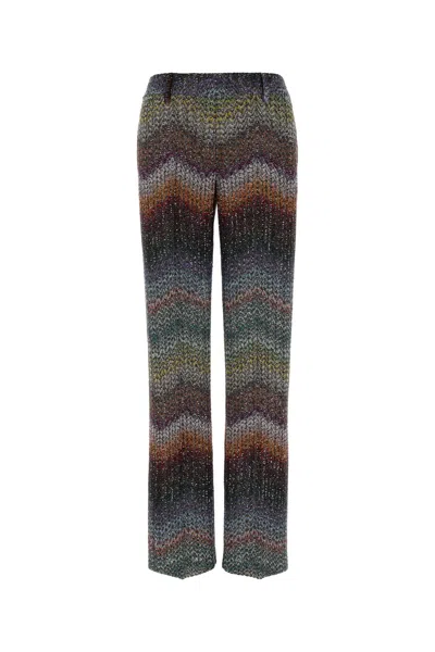 Missoni Embroidered Viscose Blend Pant In Multi