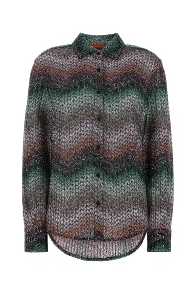 Missoni Embroidered Viscose Blend Shirt In Multi