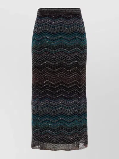 Missoni Embroidered Viscose Blend Skirt Midi Length In Multi