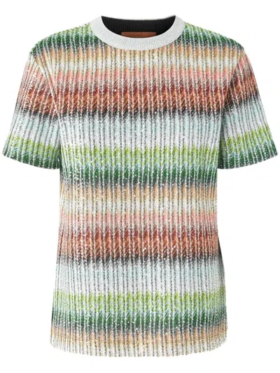 MISSONI MISSONI EMBROIDERED VISCOSE BLEND T SHIRT