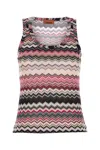 Missoni Multicolor Top With Pink And Black Design In Multipinkbeigedark