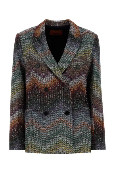 Missoni Embroidered Viscose-blend Blazer In Printed