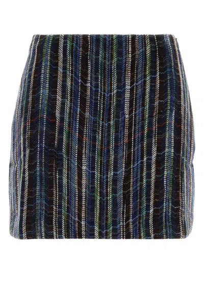 Missoni Wool Blend Mini Skirt High Waist Striped In Multi