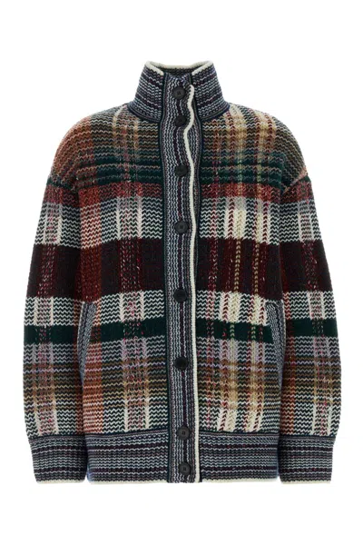Missoni Embroidered Wool Blend Oversize Cardigan In Gray