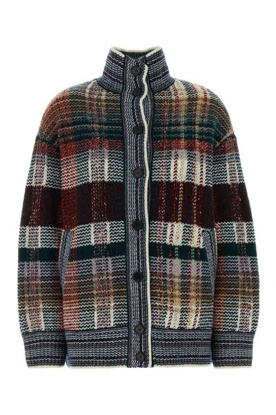 Missoni Embroidered Wool Blend Oversize Cardigan In Multi