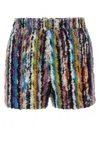 Missoni Multicolor Embroidered Wool Shorts In Multicolor