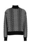 Missoni Embroidered Wool Blend Sweater In Bianconero