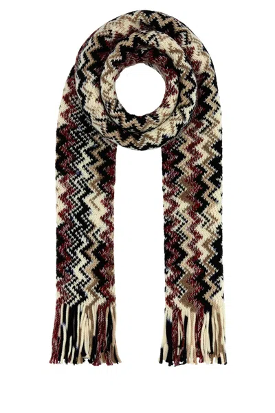 MISSONI EMBROIDERED WOOL SCARF