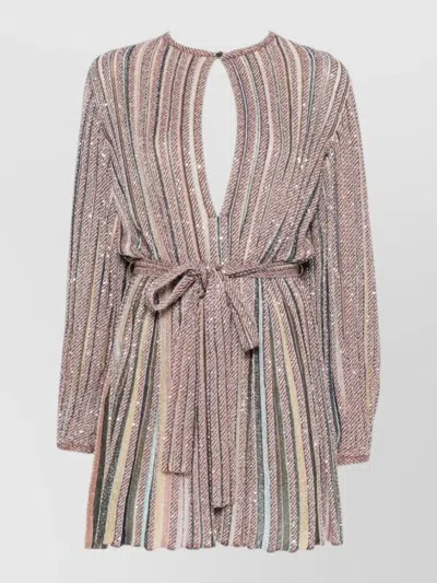 Missoni Embroidered Zigzag Knit Mini Dress