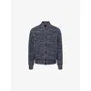 Missoni Ens Blue & Grey  Knitted Bomber Jacket In Blue