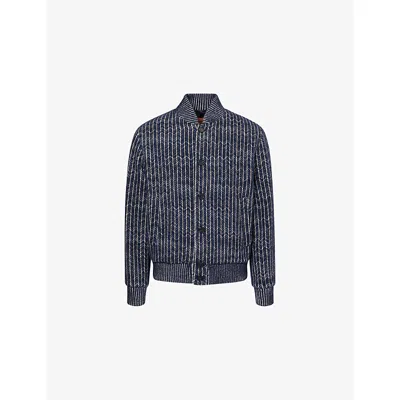 Missoni Ens Blue & Grey  Knitted Bomber Jacket