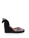 Missoni Espadrilles In Chevron Fabric With Wedge And Ankle Laces