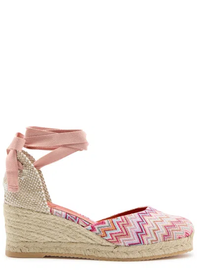 Missoni Eva 60 Zigzag Wedge Espadrilles In Pink