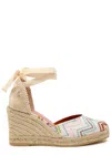 Missoni Eva 80 Zigzag Wedge Espadrilles In White And Blue