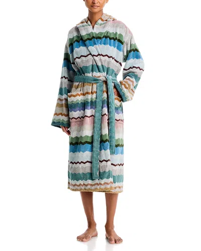 Missoni Eva Hooded Bathrobe In Multicolored