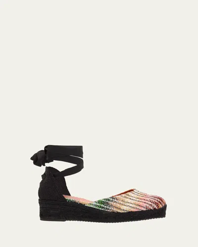 MISSONI EVA SEQUIN MULTI ANKLE-WRAP ESPADRILLES