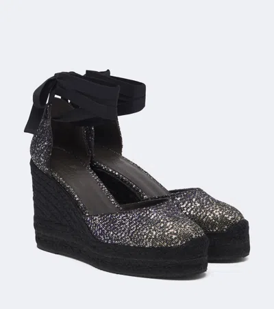 Missoni Eva Sequined Espadrille Wedges In Black