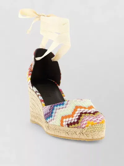 Missoni Eva Textile Espadrille Wedges Round Toe In Multi