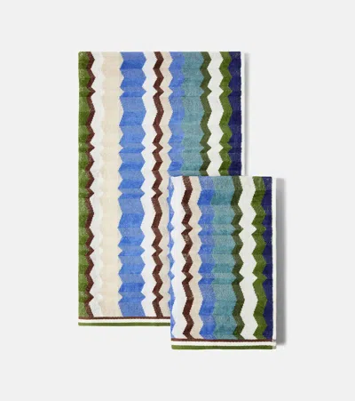 Missoni Eva Zigzag Set Of 2 Cotton Terry Towels In Multicolor