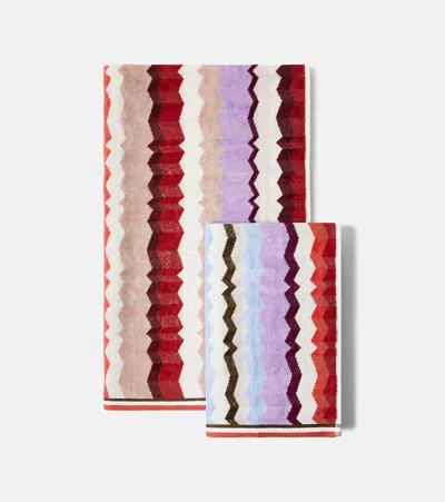 Missoni Eva Zigzag Set Of 2 Cotton Terry Towels In Multicolor