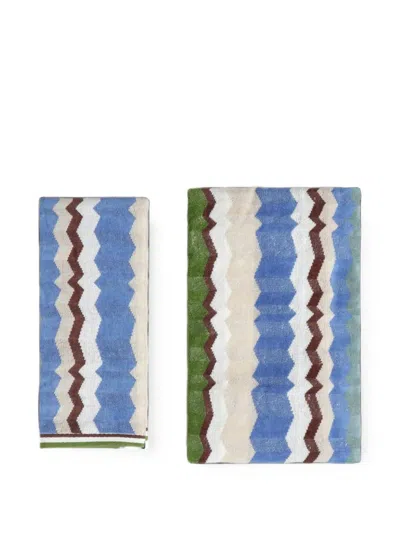 Missoni Eva Zigzag-knit Towel (set Of Two) In Multi