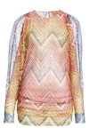 MISSONI EXPLODED CHEVRON LONG SLEEVE COVER-UP DRESS