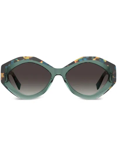Missoni Eyewear Oval Shaped Sunglasses In Green