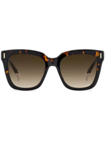 Missoni Eyewear Tortoiseshell-effect Square Sunglasses In 黑色